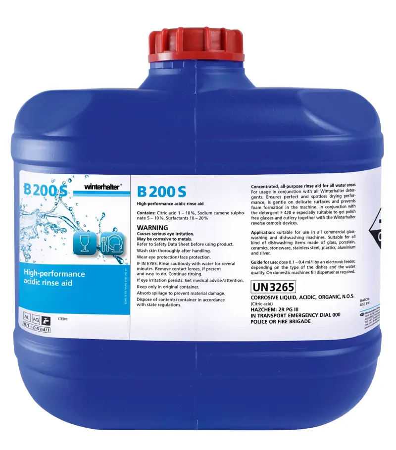 Winterhalter B200S-15L Liquid Rinse Aid For Glass Washing – 15 Litre Container 1