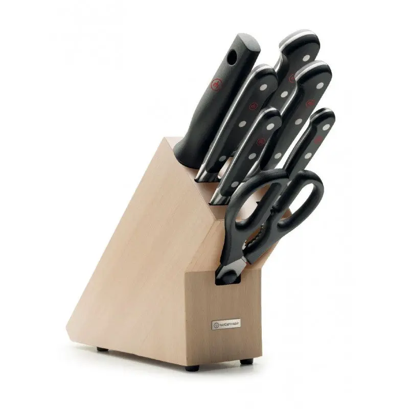 Wüsthof Classic 7-Piece Knife Block Set With Beechwood Stand 1