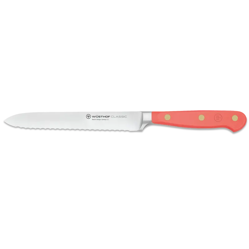 Wusthof Classic Colour 14 Cm Serrated Utility Knife In Coral Peach 1