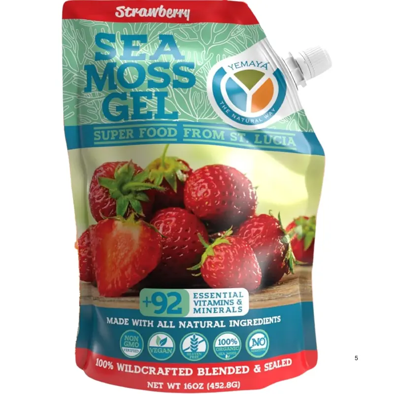 Yemaya Sea Moss Gel – Strawberry Flavor, 454G 1