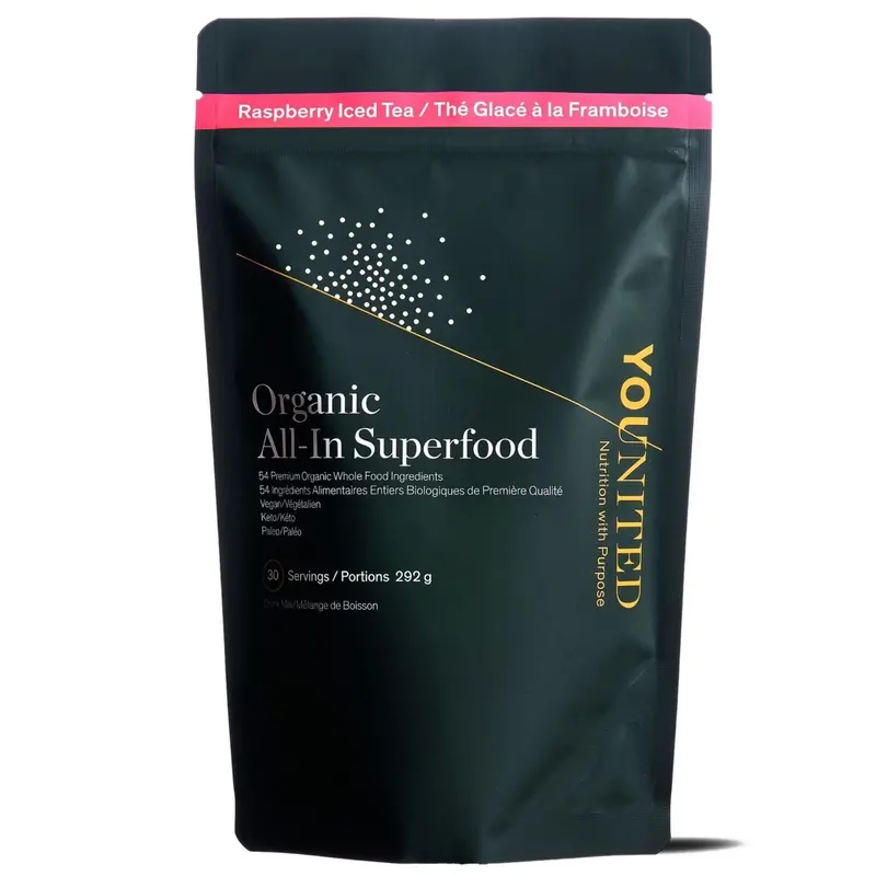 Younited All-In Superfood Raspberry Iced Tea Powder – 30 Servings (292G) 1