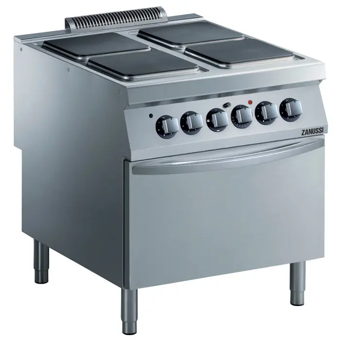 Zanussi 800Mm Electric Cooktop With 4 Square Hotplates And Built-In Static Oven 1