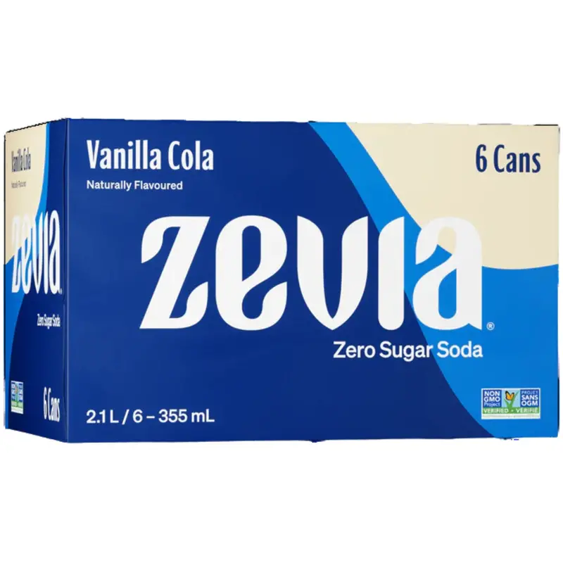 Zevia Vanilla Cola – Zero-Calorie Soda, 6-Pack 1